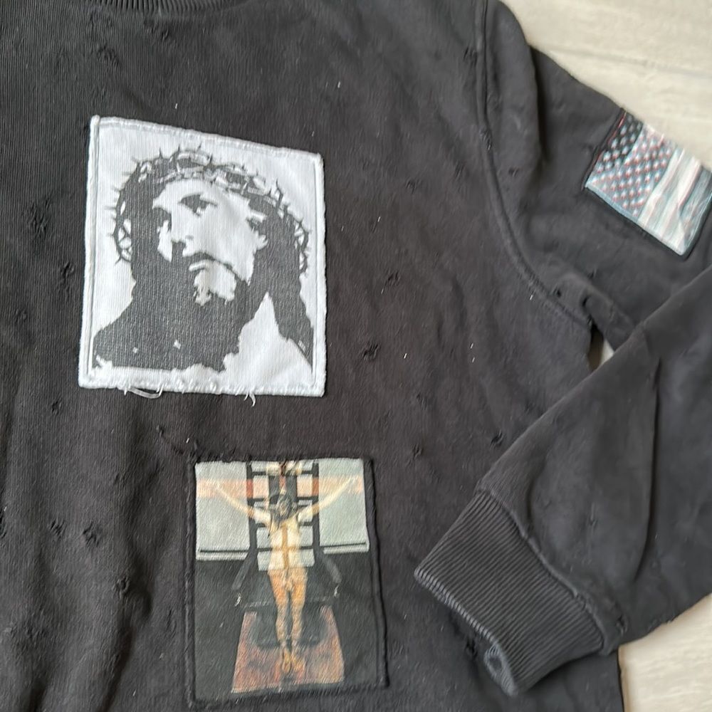 Givenchy Jesus Patchwork Cotton Oversized Sweatsh… - image 6